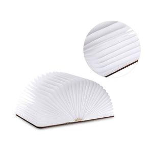Wooden 3-Color Folding Book Lamp Book Shaped Lamp Foldable Book Light Gift USB Rechargeable M Size