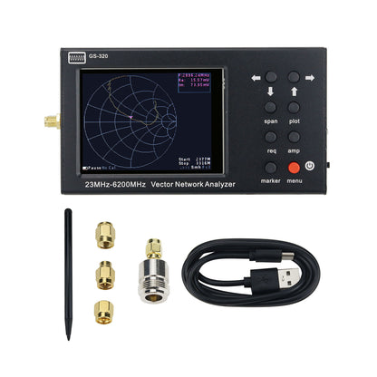 GS-320 23MHz-6200MHz Vector Network Analyzer 6GHz NanoVNA Antenna Analyzer Kit w/ 3.2&quot; Color Screen