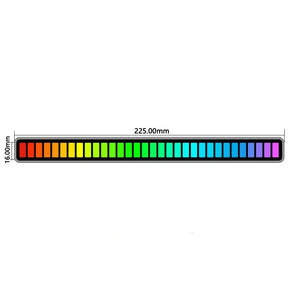 RGB Sound Control Pickup Rhythm Light Music Spectrum Display VU Meter 40PCS LED Beads Silver Shell