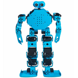 17DOF Humanoid Robot Educational Programming Robot Blue Assembled Cellphone APP Bluetooth Control