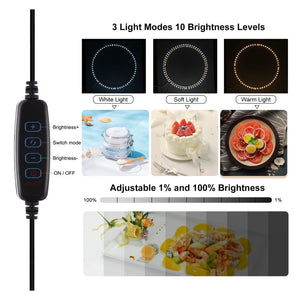 PULUZ PU5041B 40CM/15.7&quot; Foldable Photo Tent Light Box LED Ring Light w/ Color Background Papers