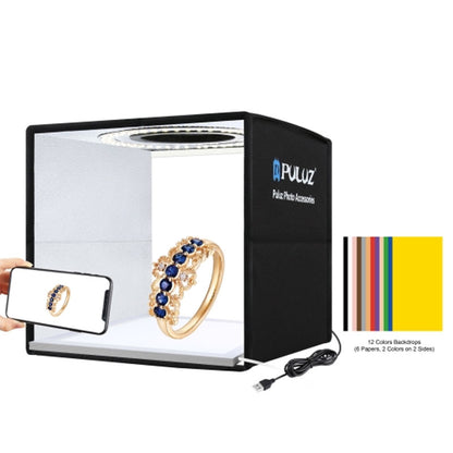PKT3101B 9.8&quot; Puluz Photo Light Box Foldable Shooting Tent Shadowless Light w/ 12-Color Backdrops