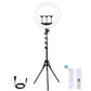PKT3102 PULUZ 18 Inch Live LED Ring Light With Tripod Stand 70.9&quot; 3PCS Phone Clamps &amp; Remote Control