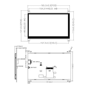 WKS70WSV006-WCT 7&quot; HDMI Capacitive Touch Screen 1024x600 Capacitive Touch Panel For Raspberry Pi 3B+