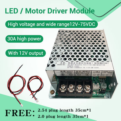 ZK-SMG LED/Motor Driver Module 12-75V DC 30A For Breeding Lighting Dimming And Speed Regulation