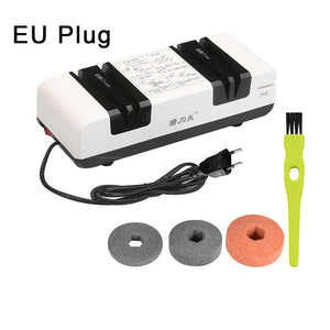 Professional Electric Knife Sharpener Multifunctional Automatic Cut Sharpeners with 15-Degree Bevel Crude and Fine Grooves EU Plug