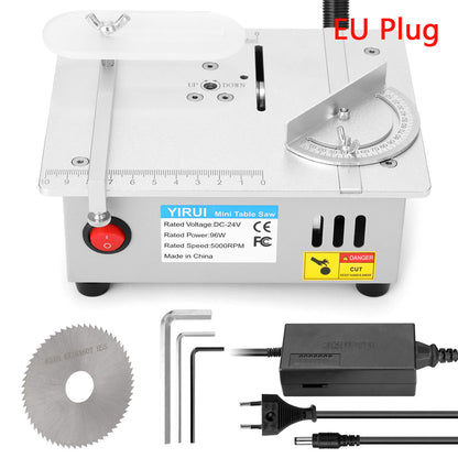 Mini Desktop Saw Multifunctional Table-Saw Electric Desktop Saws Small Household DIY Cutting Tool Woodworking Lathe Machine EU Plug