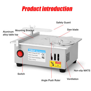 Mini Desktop Saw Multifunctional Table-Saw Electric Desktop Saws Grinding Wheel Woodworking Lathe Machine EU Plug