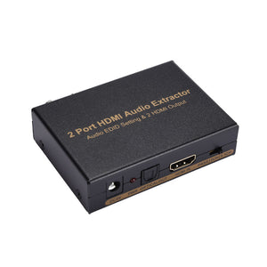 NK-912 2 Port HDMI Audio Extractor Splitter Audio EDID Setting &amp; 2 HDMI Output For DVD PS3 HD Player