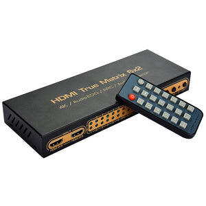 NK-H62 HDMI Matrix Switch 6 In 2 Out 1080P HDMI True Matrix 6x2 4K/Audio EDID/ARC/Audio Extractor