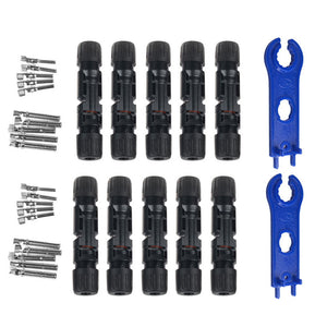 10Pairs Solar Connector Set with Wrench Male and Female Solar Connectors Waterproof Solar Panel Branch Series Connect for Solar
