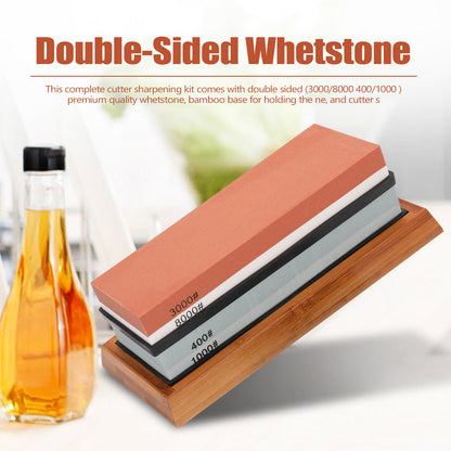 400/1000 3000/8000 Grit Premium Whetstone Cut Sharpening Stone Set Cut Sharpener Non Slip Base Cutter Sharpener