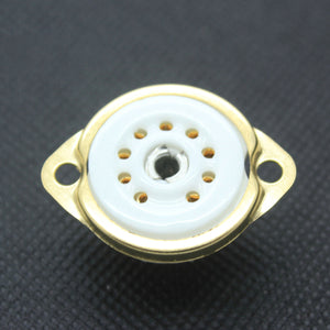 10PCS Chassis Mount 9pin Ceramic Vacuum Tube Socket Base FOR 12AX7 EF86 6922 EL84 6DJ4 12AU7 12AT7 Hifi Audio Guitar Tube AMP
