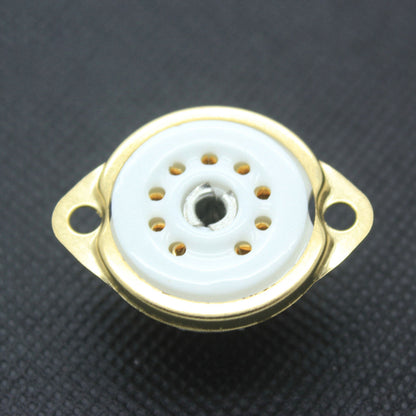 10PCS Chassis Mount 9pin Ceramic Vacuum Tube Socket Base FOR 12AX7 EF86 6922 EL84 6DJ4 12AU7 12AT7 Hifi Audio Guitar Tube AMP