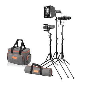 Godox S30-D 90W LED Spotlight Kit Continuous Lighting w/ 3PCS S30 Spotlight 5600K Color Temperature