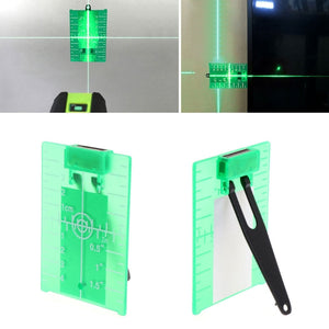Magnetic Target Card Plate Level Tool Rotary Cross Line Horizontal Vertical with Protection Goggle Glasses Set-Green