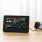 LCD Digital Alarm Wall Clock Weather Station wifi Indoor Outdoor Temperature Humidity Pressure Wind Weather Forecast -US Plug