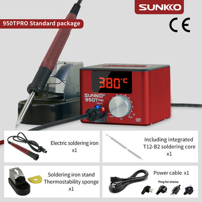SUNKKO 950TPRO Red Soldering Station Constant Temperature w/ Type B Soldering Stand Soldering Iron