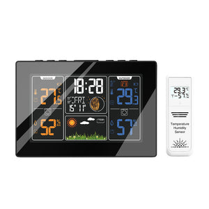 Multifunctional Color WiFi Weather Station Auto APP Control Smart Weather Monitor Indoor Outdoor Temperature Humidity-US Plug