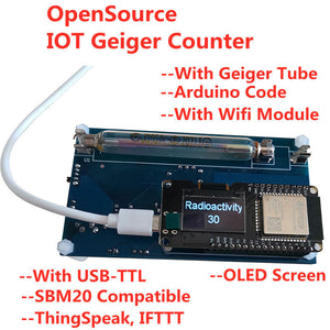 IOT-GM-v1.1 IOT Open-source Geiger Counter OLED Nuclear Radiation Detector Set Marble-tile Tester Iodine 131 Radiation Monitor