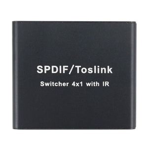 NK-L41 Optical Audio Splitter For SPDIF/Toslink Switcher 4x1 With IR Toslink Splitter 4 In 1 Out