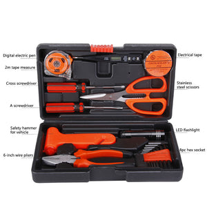 JT-2 18PCS Household Electrical Tools Electrician Tool Set Repair Tool Kit With Plastic Tool Case