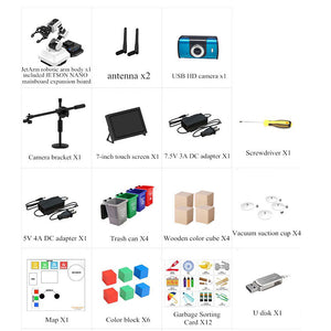 Lobot JetArm Robotic Arm JETSON NANO Artificial Intelligence AI Visual Recognition Robot Waste Rubbish Sorting System
