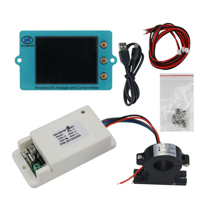 VAC8610F 500V 300A Wireless Voltmeter Ammeter Coulometer 2.4&quot; Screen + Hall Sensor 485 Communication