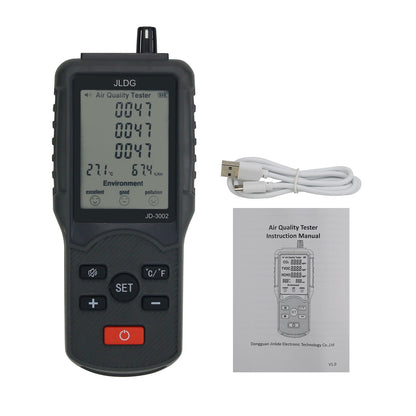 JD-3002 Air Quality Tester CO2 TVOC HCHO Air Quality Meter Temperature Humidity Monitor Assistant