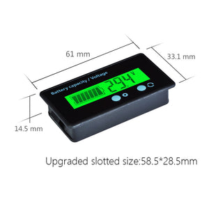 EV Battery Indicator Battery Gauge Battery Capacity/Voltage 12V-84V Upgraded Version Blue Backlight