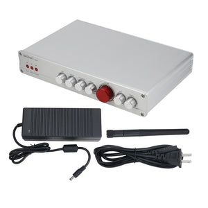 5.1 Channel Home Theater Subwoofer Amplifier Bluetooth 5.0 350W PM-01 Silver w/ 24V Power Adapter