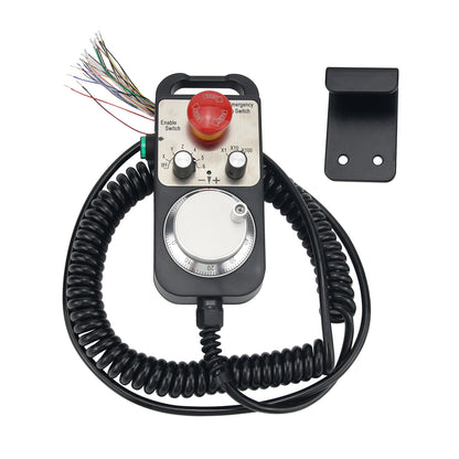 6-Axis CNC Pendant Handwheel 5V 100PPR with Emergency Stop Switch Manual Pulse Generator MPG