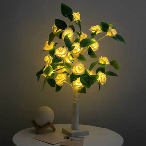 55CM/21.7&quot; 24-LED Rose Tree Lamp Tree Table Lamp Room Artificial Tree Decor Valentine's Day Present