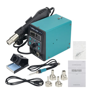 YIHUA 8786D I 2-In-1 Hot Air Gun Soldering Station Thermostatic SMD Rework Mobile Phone Repair Green