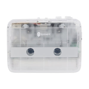 Tonivent TON007T Bluetooth Cassette Player Portable Cassette Player Walkman FM Radio Transparent