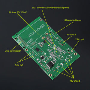 PCB Board for ES9018K2M NE5532 Decoder I2S Input Decoder Board DAC Board