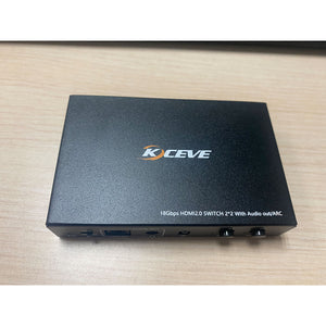 KC-HDA202A HDMI Audio Splitter 2 In 2 Out 18Gbps HDMI2.0 Switch 2*2 With Audio Out/ARC