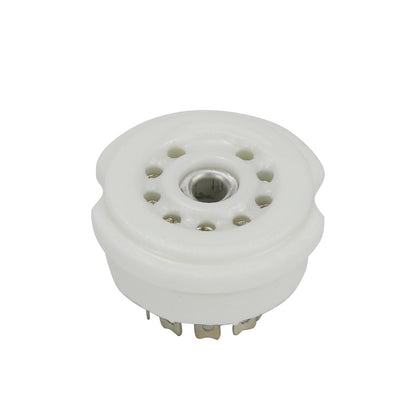 10 PCS Chassis Mount 9pin Ceramic Vacuum Tube Socket Base FOR 12AX7 EF86 6922 EL84 6DJ8 12AU7 12AT7 Hifi Audio Guitar Tube AMP