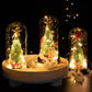Desktop Christmas Tree With Lights Glass Cover Christmas LED Ornaments Xmas New Year Creative Gifts