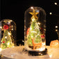 Desktop Christmas Tree With Lights Glass Cover Christmas LED Ornaments Xmas New Year Creative Gifts