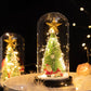 Desktop Christmas Tree With Lights Glass Cover Christmas LED Ornaments Xmas New Year Creative Gifts
