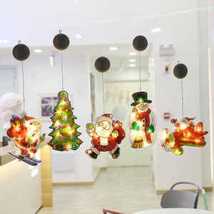 Lighted Christmas Window Decorations Christmas Window Lights Xmas Ornament With Suction Cup Hook
