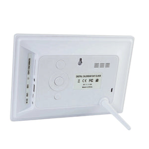 7 "Inch Digital Clock Calendar with Date Day Reminder 12H 24H 2 Modes for Elderly and Children White