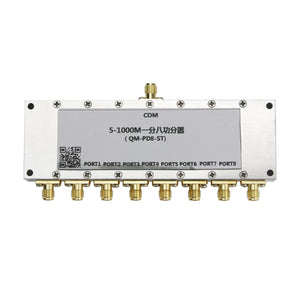 QM-PD8-ST 5-1000M RF Power Divider VHF UHF One-To-Eight Power Splitter Power Combiner SMA Connectors