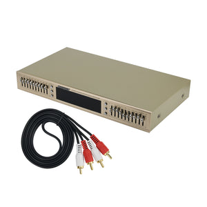 HIFI Digital HD Stereo 10-Band Graphic Equalizer Preamplifier Equalizer Built-in USB Home Stage Equalizer