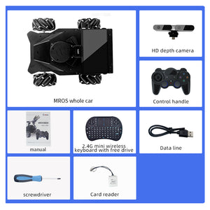 Assembled ROS Car MROS Lidar Car Mecanum Wheel Robot Car With 7&quot; Touch Screen Range 12M/39.4FT