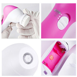 5 In 1 Electric Face Cleaning Brush Facial Cleaning Brush Deep Cleansing Beauty Care Massager