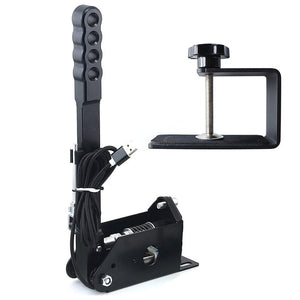 16Bit USB Handbrake Brake with C-Clamp for PC Windows for Sim Racing Games G25/G27/G29/T500-Black