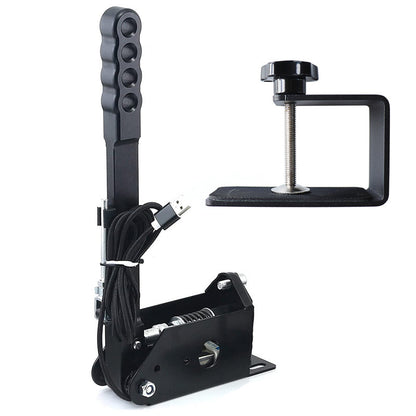 16Bit USB Handbrake Brake with C-Clamp for PC Windows for Sim Racing Games G25/G27/G29/T500-Black
