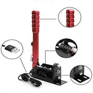 16Bit USB Handbrake Brake with C-Clamp for PC Windows for Sim Racing Games G25/G27/G29/T500-Blue